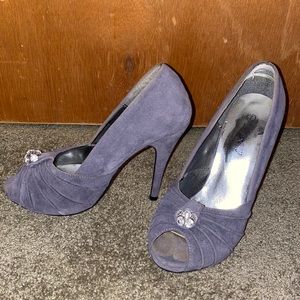 Delicacy Grey Suede Heels